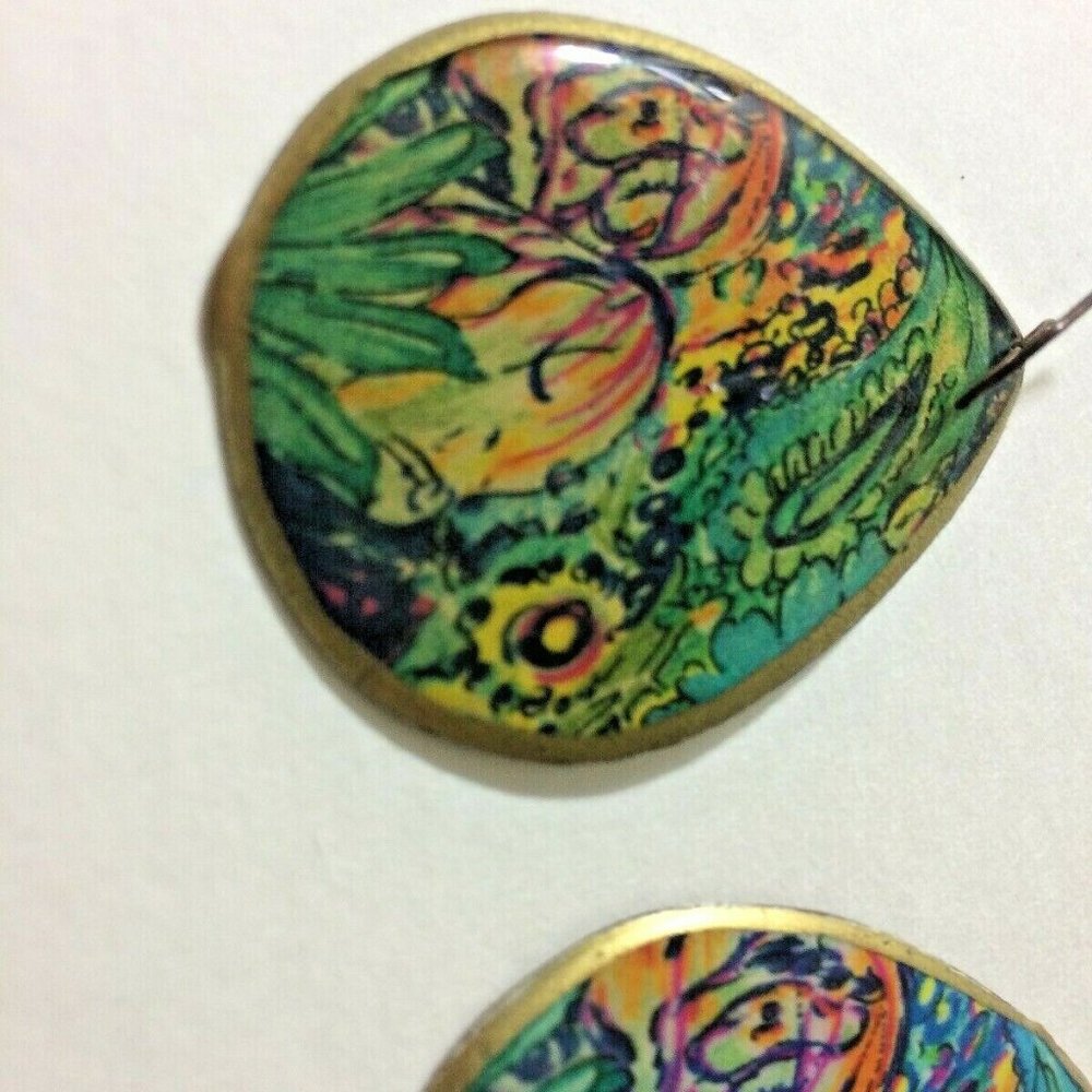Rare Earrings Mod Retro Art Painting Studio L102 - Picture 10 of 11